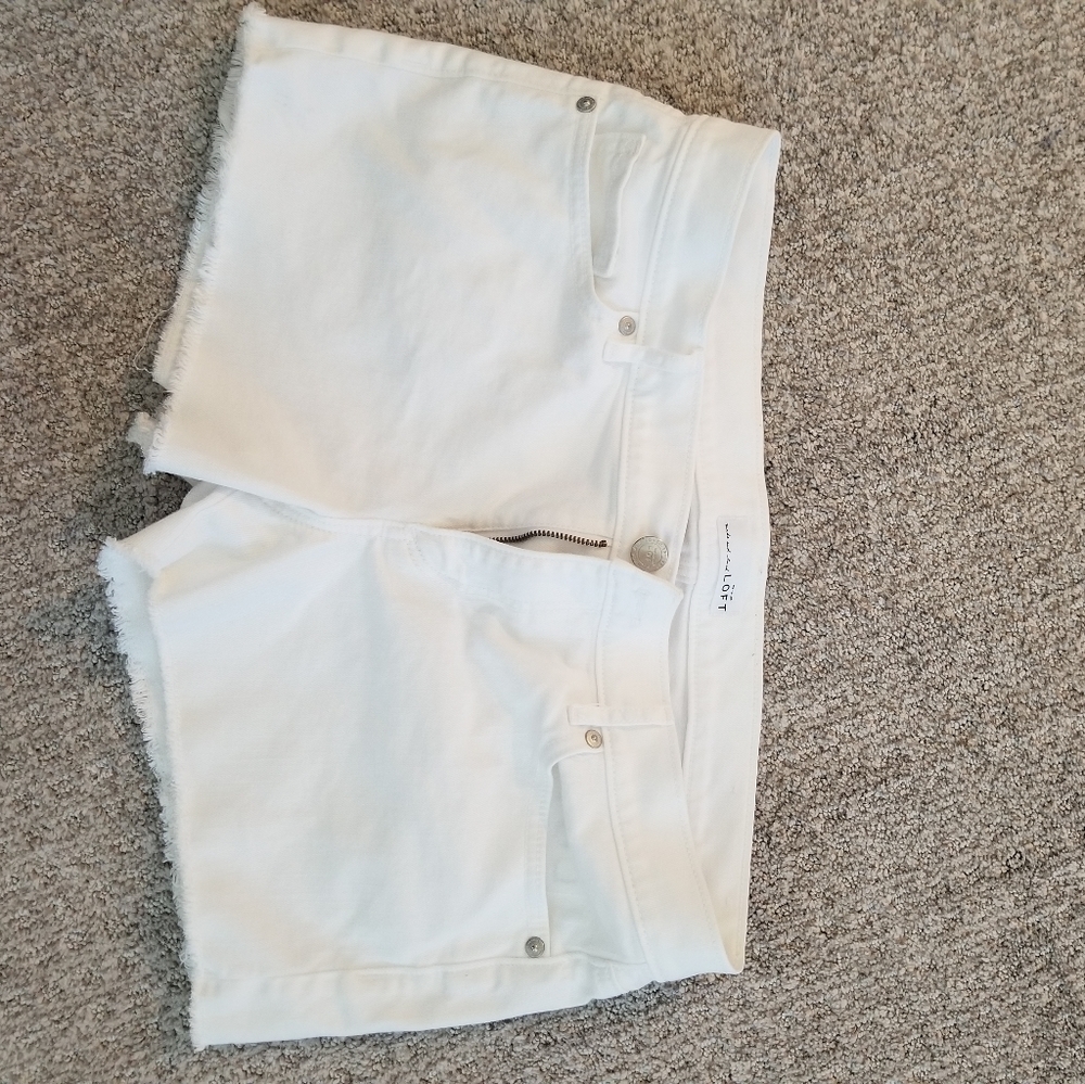 White jean shorts